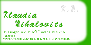 klaudia mihalovits business card